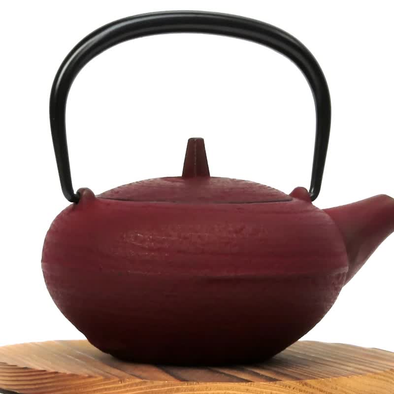 岩铸 南部铁器 茶壶 3型圆铁肌 0.3L 虾茶色 日本制 - 茶具/茶杯 - 其他金属 咖啡色