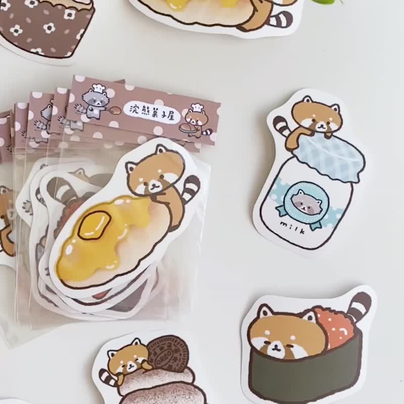 防水贴纸/浣熊菓子屋二代大贴纸/共9款 - 贴纸 - 纸 多色