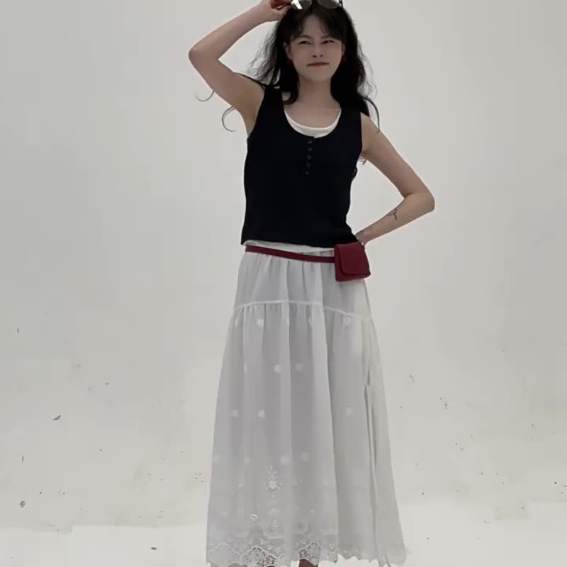 紅色 懶人疊穿搭子假兩件背心 百搭休閒寬松顯瘦無袖背心上衣 - 女装背心 - 其他人造纤维 红色