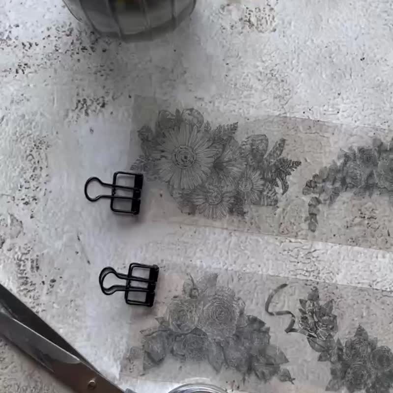 天堂。花园-自带离纸PET胶带 - 6cm*5M - 纸胶带 - 塑料 黑色