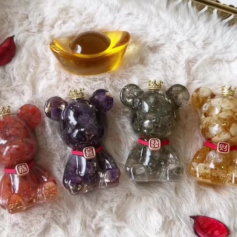水晶许愿熊 新年礼盒 | 新春礼物 新年装饰 恭喜发财 红包拿来 - 摆饰 - 水晶 多色