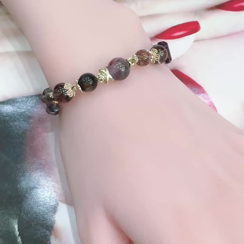 紫钛晶 紫超七 黑金骨干 黑金超七 招财人缘助事业全效能量 - 手链/手环 - 水晶 