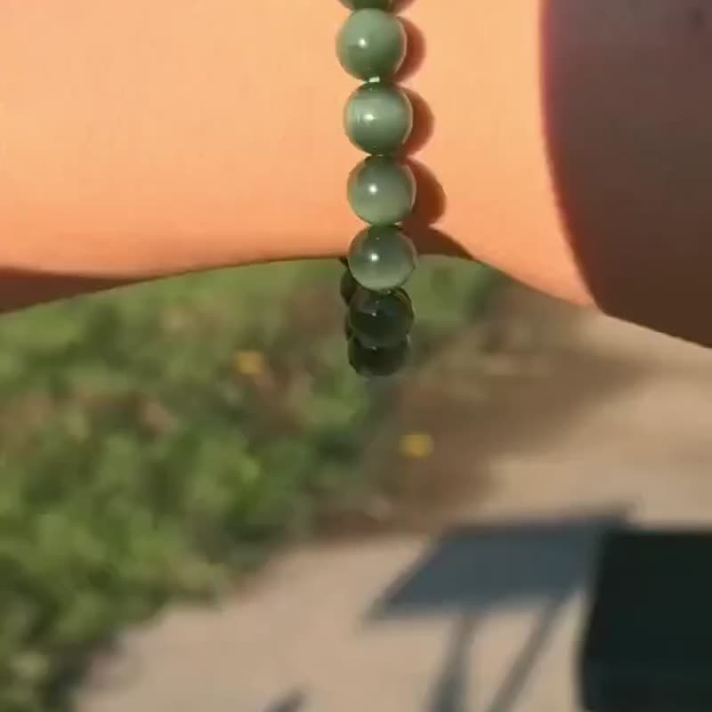 新疆和田碧玉白玉珍藏一物一图丨强大稳定内核丨净化浊气观音紫火 - 手链/手环 - 玉石 白色