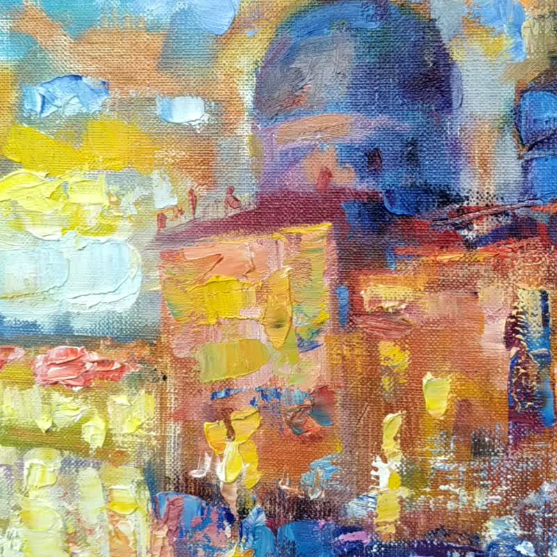 Venice Italy Painting Original Artwork Cityscape Oil Canvas Impasto Wall Art - 海报/装饰画/版画 - 其他材质 