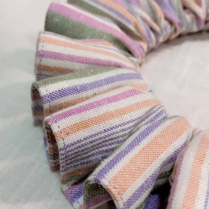 发裁手作。Facai Handmade 宠物领巾 毛孩小丑领_粉紫温柔线条 - 项圈/牵绳 - 棉 粉红色