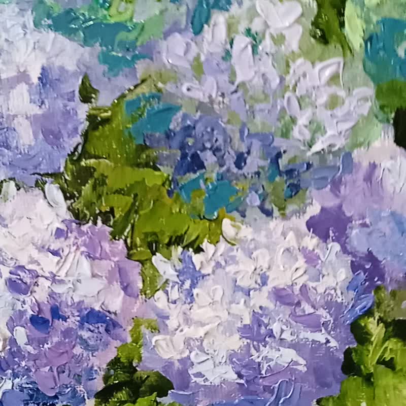 花画绣球画花墙艺术原创画 - 插画/绘画/写字 - 其他材质 紫色