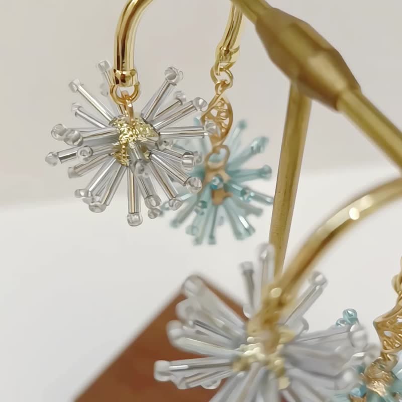 1KM火树银花•双色烟花球两戴耳环-2色 - 耳环/耳夹 - 其他金属 