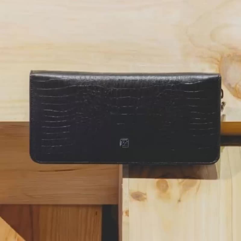Tosca | Tralala Long Wallet (鳄鱼压纹) 真皮/长钱包/皮夹/钱包 - 皮夹/钱包 - 真皮 黑色