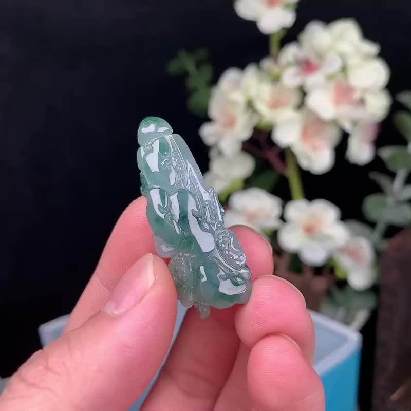 纯天然A货翡翠紫罗兰飘花百财聚来(白菜) - 项链 - 玉石 