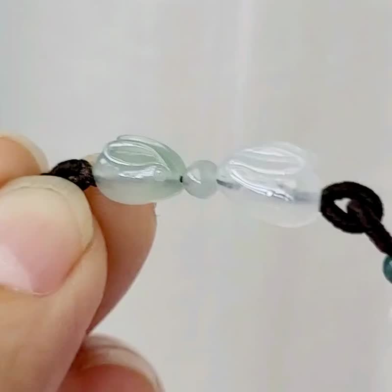 亲翠 天然翡翠 高冰亲嘴长耳兔手环 | 生肖兔 | 萌感加倍 - 手链/手环 - 玉石 多色