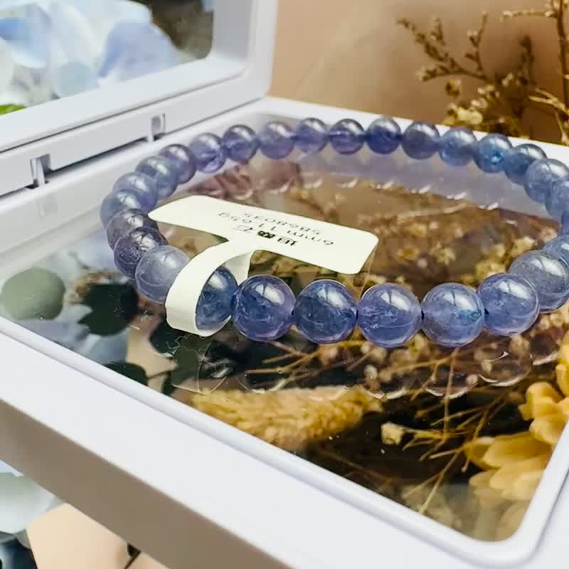 小精品蓝紫坦桑石丹泉石 6mm11.65g 提升专注力正能量旺人缘 - 手链/手环 - 水晶 蓝色