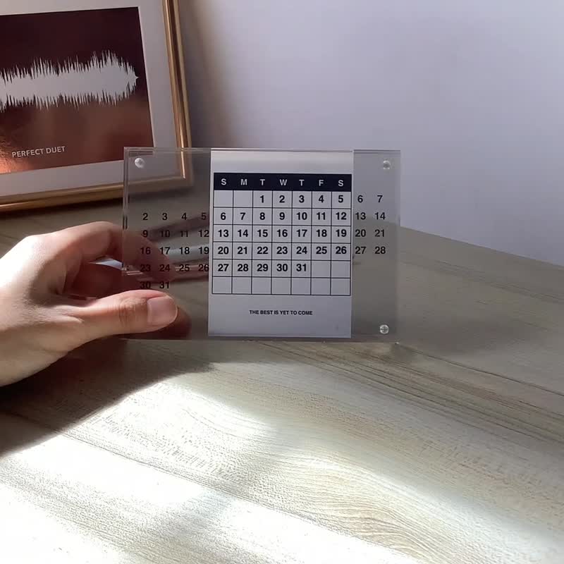 定制化礼物  两用 亚克力照片框和寓意长久的万年历 情人节礼物 - 年历/台历 - 纸 红色