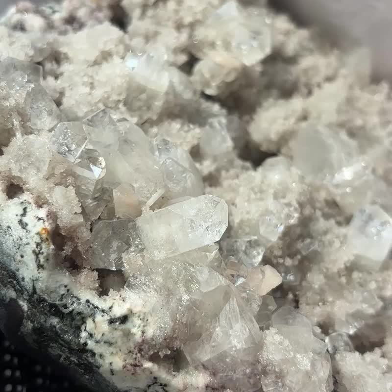 沙糖 钻石鱼眼石 水晶矿标 水晶簇 天然水晶 摆设 水晶原矿 原石 - 摆饰 - 水晶 透明