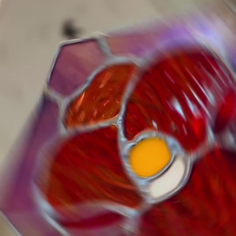 彩色玻璃镶崁玻璃-山茶花杯垫、蜡烛垫 - 其他 - 玻璃 