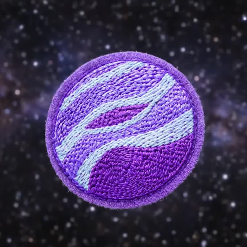 宇宙刺绣贴布 海王星黑色风暴 神秘能量 刺绣贴 胸针 补丁 - 其他 - 其他材质 蓝色