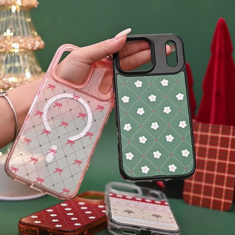 圣诞蝴蝶结17promax/17/17/Air/16pro/15pro透明/磁吸磁换式手机 - 手机壳/手机套 - 塑料 多色