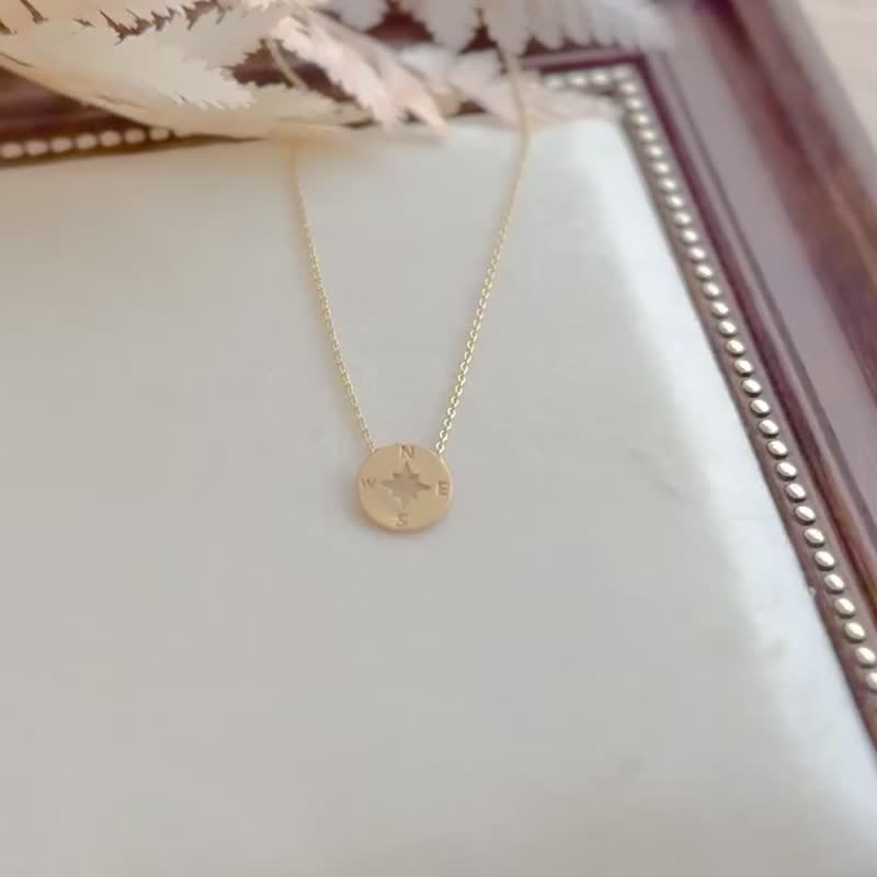 【精致礼盒】雾面罗盘项链 18KGF－星之所向 #金色 特别 设计 - 项链 - 其他金属 金色