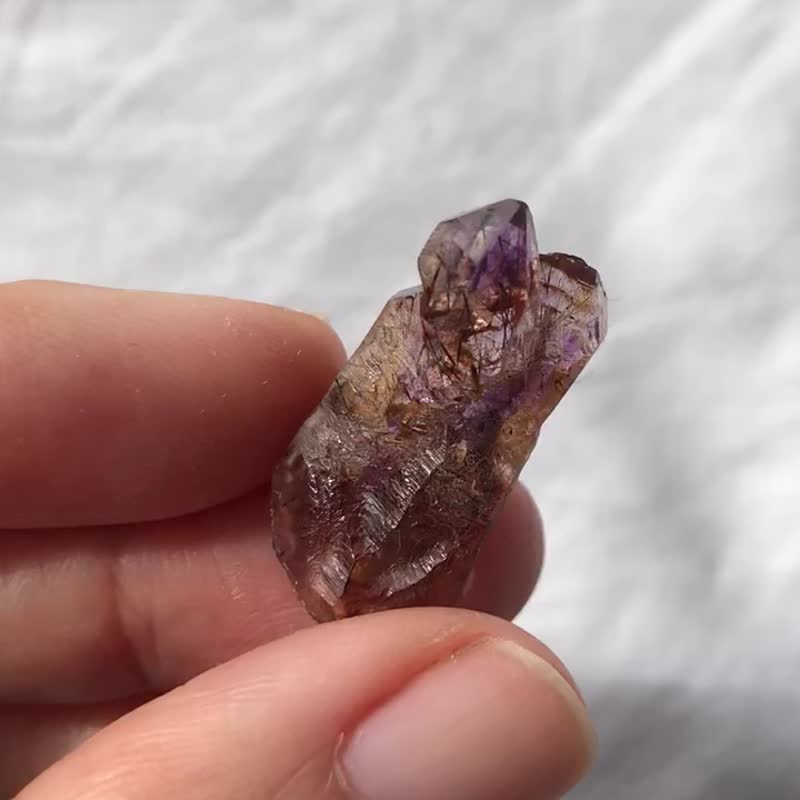 超七水晶精品 紫黄晶 紫水晶原石 城堡 骨干水晶 印记 摆件 天然 - 摆饰 - 水晶 紫色