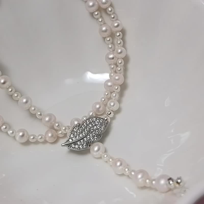 华丽丽 天然淡水珍珠 Baby珠 极光炫彩 多戴法 项链 - 项链 - 珍珠 白色