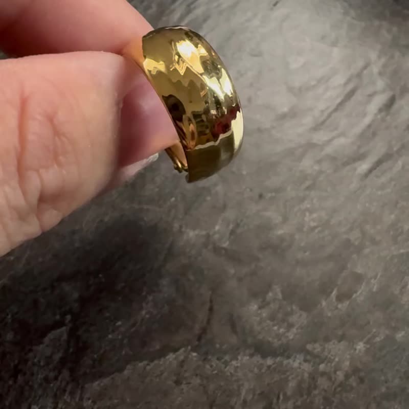 古董vintage金色圈圈圆形C形夹式耳环 Napier  C1065 - 耳环/耳夹 - 其他金属 金色