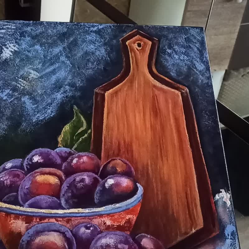 原创油画《李子静物》布面 40x30cm 印象派艺术品 - 海报/装饰画/版画 - 其他材质 