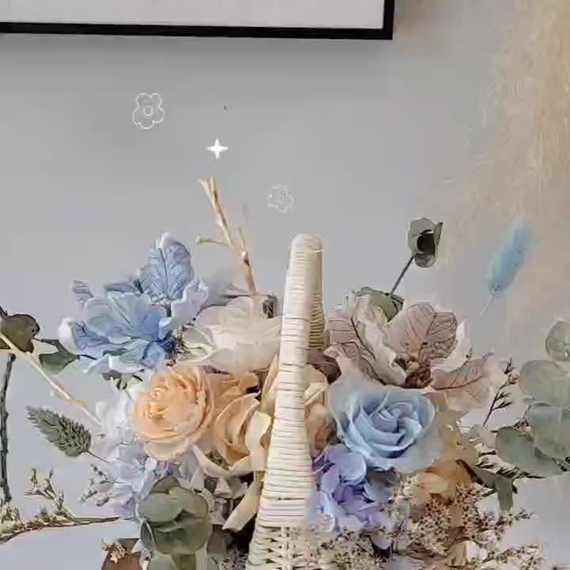 海藏设计│苏醒。清新蓝永生花花蓝 开幕 祝贺花礼 - 干燥花/捧花 - 植物．花 蓝色