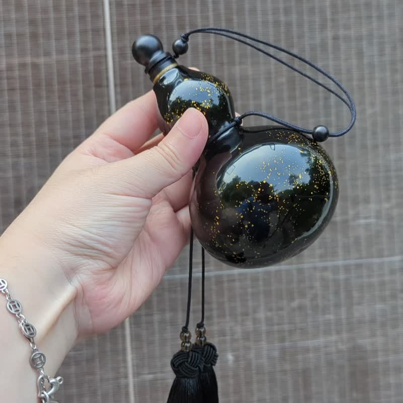 大漆葫芦漆器侠客行酒葫芦200毫升容量 - 摆饰 - 木头 黑色