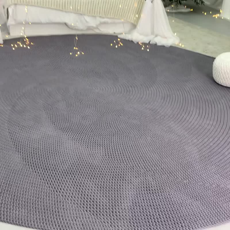 个性化钩针圆形地毯定制尺寸钩针手工地毯 - 地垫/地毯 - 聚酯纤维 