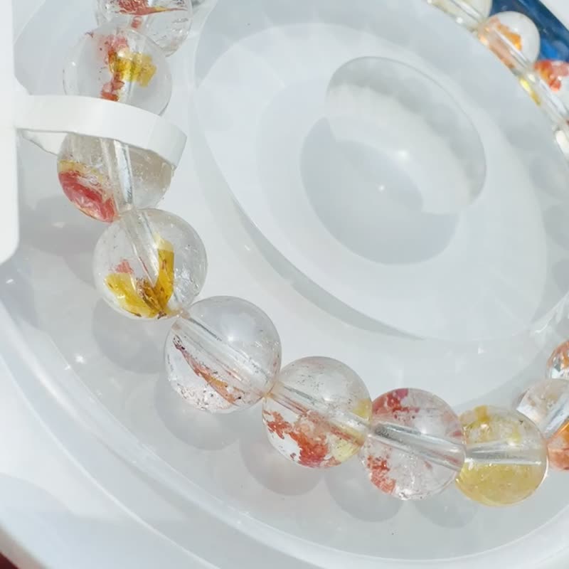 小精品锦鲤胶花水晶 8.5mm19.60g 富贵吉祥镇宅辟邪挡煞净化催桃花 - 手链/手环 - 水晶 多色