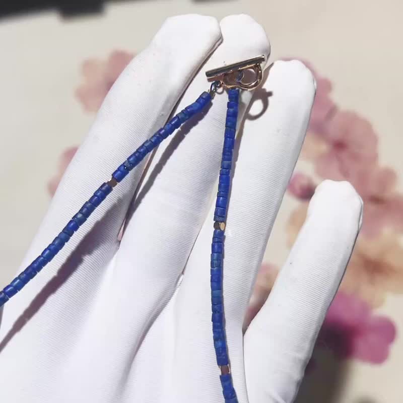 纯手工制作阿富汗天然青金石项链 - 项链 - 宝石 多色