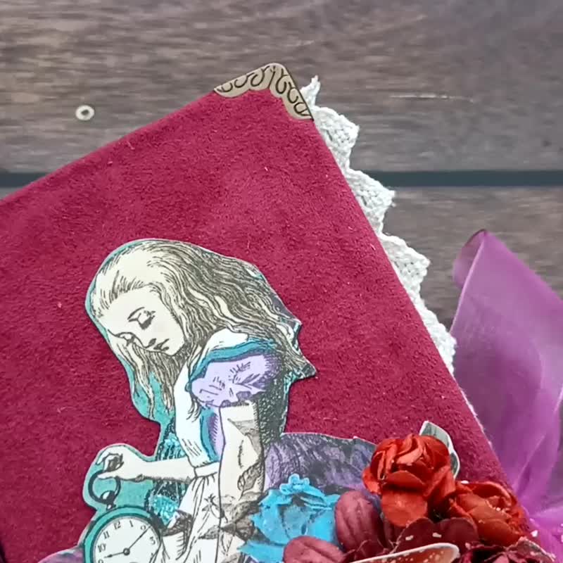 爱丽丝梦游仙境垃圾日记爱丽丝日记手作白兔垃圾书 - 笔记本/手帐 - 纸 红色