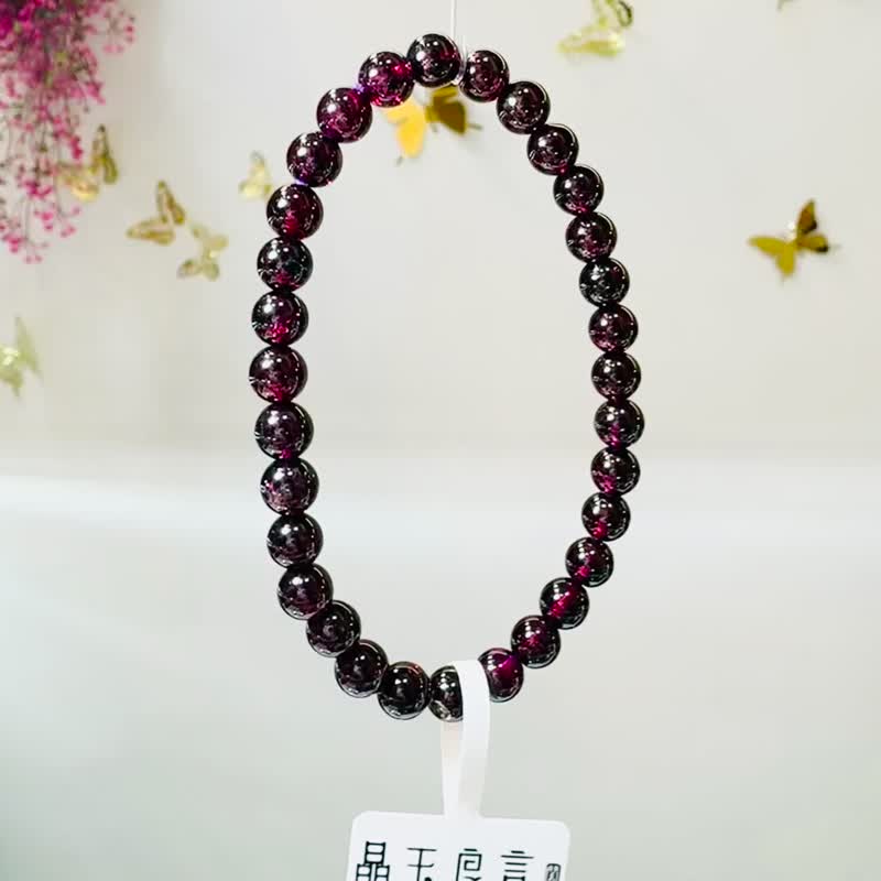 天然小精品紫牙乌水晶6mm美容水晶气血循环增进活力体力 - 手链/手环 - 水晶 紫色