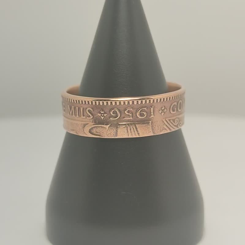 塞浦路斯女士戒指，塞浦路斯女士戒指，塞浦路斯真币戒指，塞浦路斯硬币戒指 - 戒指 - 其他金属 