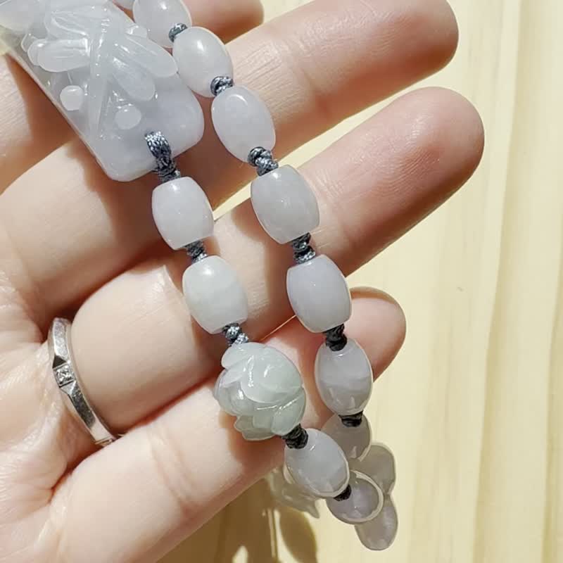 手作紫罗兰莲花园玉镯 - 手链/手环 - 玉石 紫色