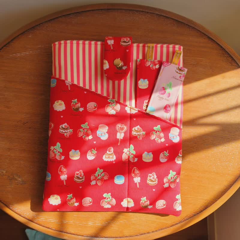 平板袋 学习袋 书袋 文具袋 - 电脑包 - 棉．麻 红色