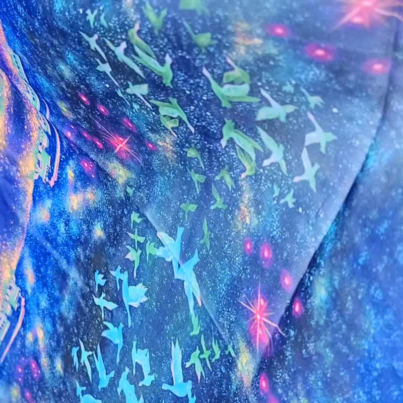 两周【天蝎座的约定/红宝石】艺术披肩 雪纺 星空 靛蓝 童话 丝巾 蒸汽火车 银河铁道 星座 - 中性连帽卫衣/T 恤 - 聚酯纤维 紫色