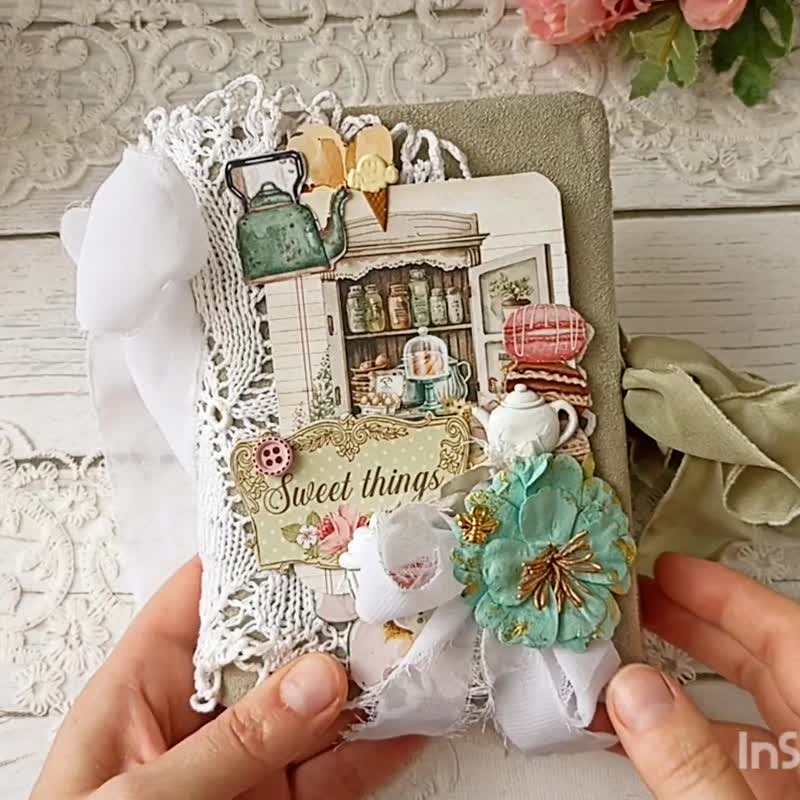 厨房食谱书杂志 手工制作 空白 6*5 烹饪笔记本 记录食谱 - 笔记本/手帐 - 纸 绿色