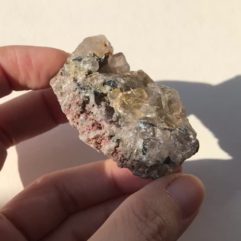 板钛晶簇 水晶簇 金发晶 天然水晶 冰透 摆设 水晶原矿 原石 crys - 摆饰 - 水晶 金色