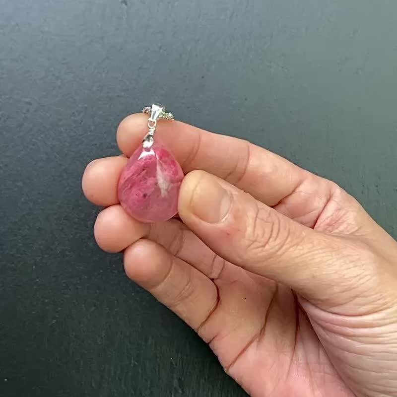 天然温柔艳粉樱花雨蔷薇辉石925纯银钛钢项链 旺姻缘 旺人缘 - 项链 - 水晶 多色