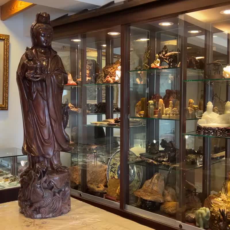 红木 印度金星小叶紫檀 佛像 送子观音 全手工雕刻 山奇艺术 - 摆饰 - 木头 咖啡色