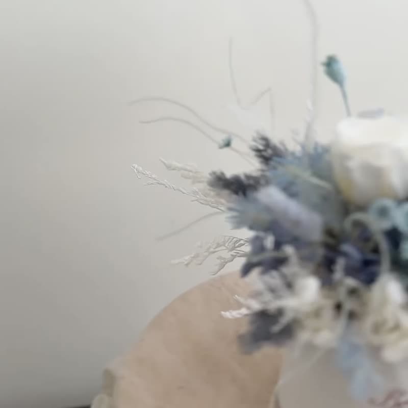 【永生玫瑰花盆花】• 情人节礼物/生日礼物/永生花/永生玫瑰花 - 干燥花/捧花 - 植物．花 蓝色