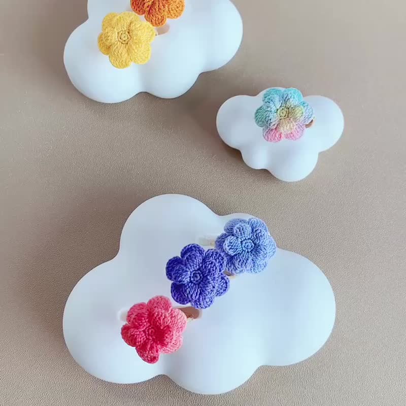 微鈎重瓣花戒指 - 戒指 - 棉．麻 多色