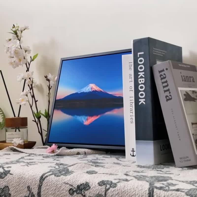 湖光水影富士山(方版) - 日本富士山风景挂画/居家布置/日出 - 海报/装饰画/版画 - 棉．麻 多色