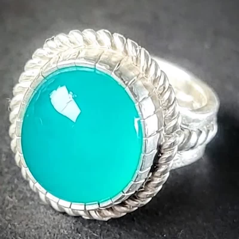 【Captain Flint手作银饰】蓝韵之心 台湾蓝宝 925纯银戒指 MIT - 戒指 - 宝石 蓝色