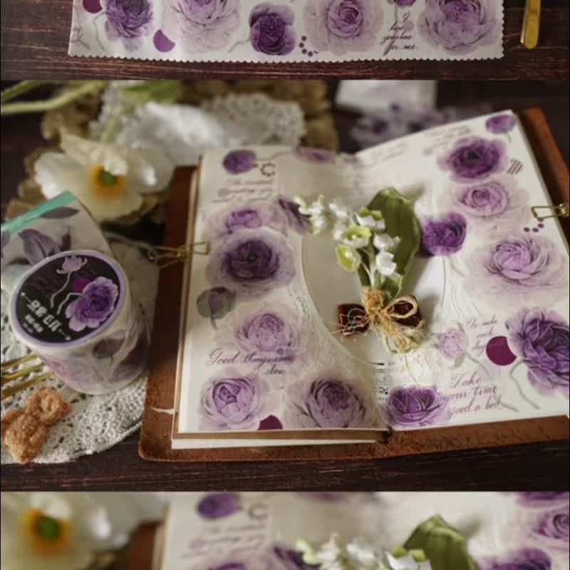 浮光文創 聖誕限定礼盒 轻复古花卉套组 (2卷) 和纸  紙膠带 10米 - 纸胶带 - 其他材质 多色