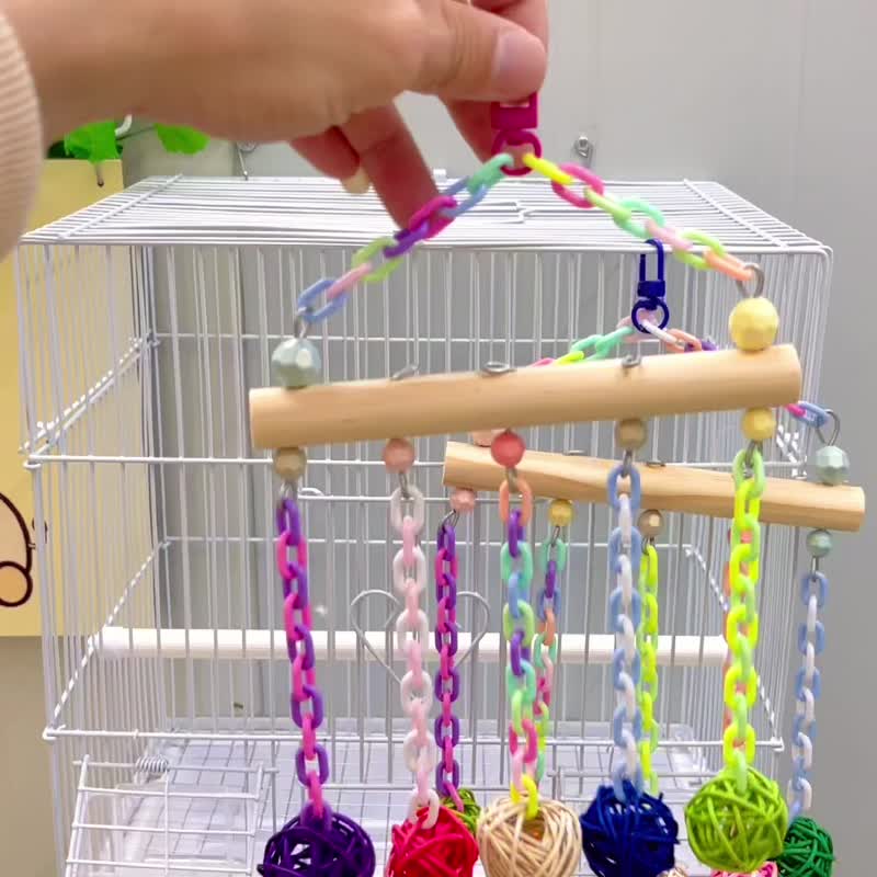 毕业礼物 毕业花束 定制化礼物手工鹦鹉爱情鸟宠物鸟啃咬玩具 -色 - 玩具 - 木头 多色