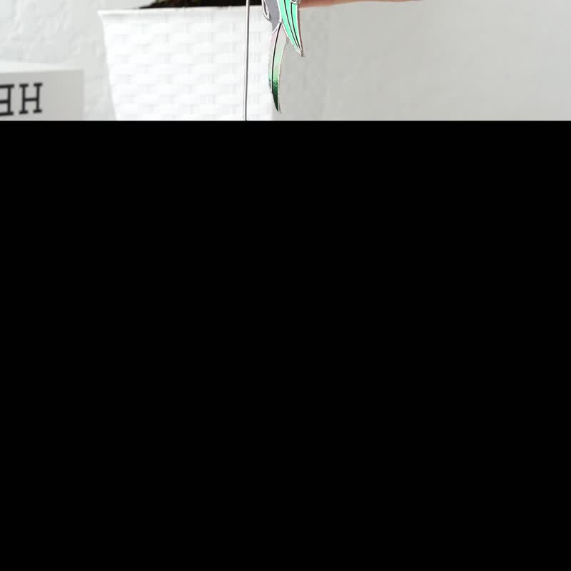 彩绘玻璃啄木鸟捕日器 花盆装饰 园艺花盆装饰 - 植栽/盆栽 - 玻璃 黑色