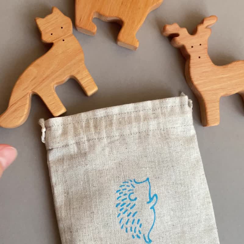 木制林地森林动物玩具、婴儿送礼会礼物 - 玩具/玩偶 - 木头 