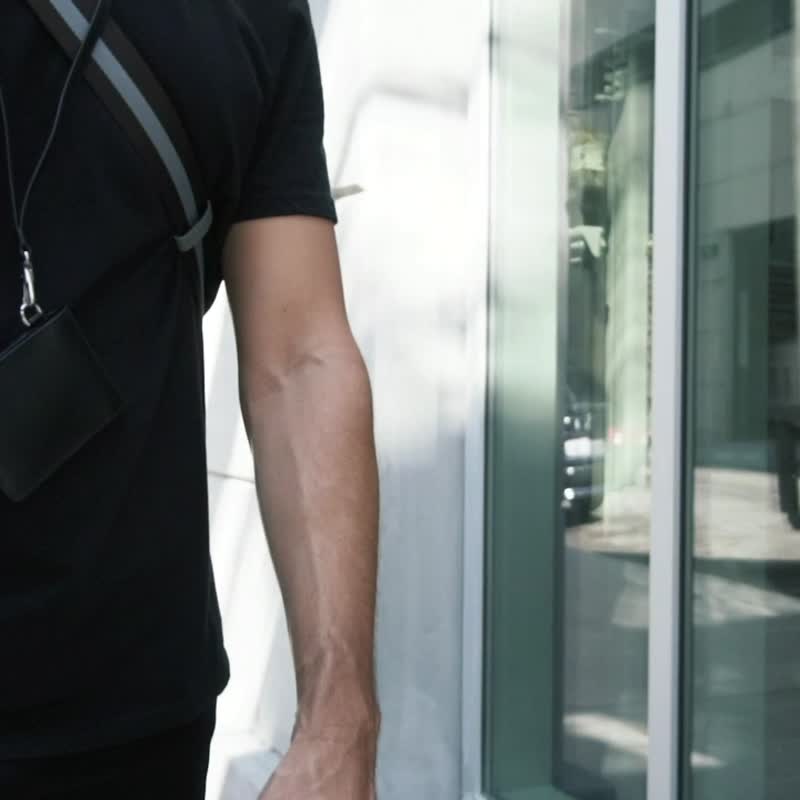 挂绳真皮卡片包 Specter Slim Bifold with Lanyard-VT - 皮夹/钱包 - 真皮 黑色