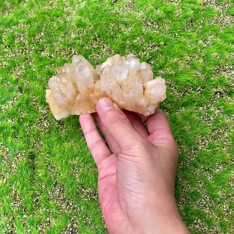 天然原矿能量黄皮菠萝白水晶簇 菠萝晶簇消磁净化 疗愈 开运 摆件 - 其他 - 水晶 多色